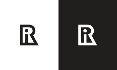 RI logo, monogram unique logo, black and white logo, premium elegant logo, letter RI Vector