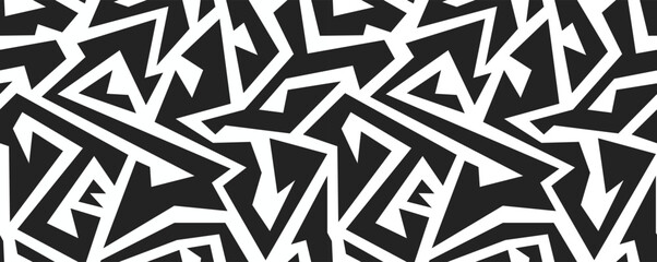 monochrome tribal seamless pattern