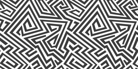 Monochrome curved seamless pattern