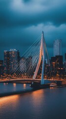 Obraz premium Modern City Bridge at Twilight