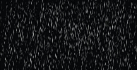 Snow falls in front of a black night sky