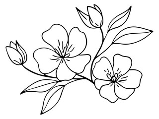 Line art of a flower vector  illustration 