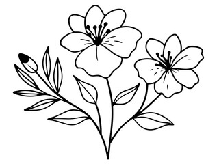 Line art of a flower vector  illustration 