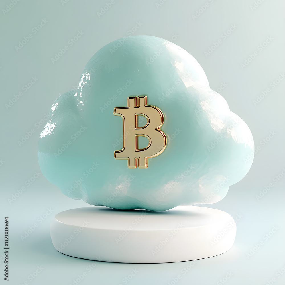 Poster cryptocurrency innovation showcase digital space 3d render modern technology eye-level view future e