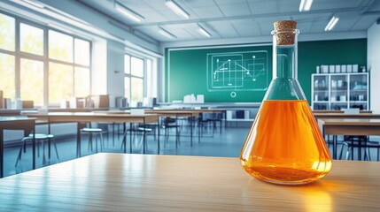 Science classroom where experiments are done to determine the concentration of chemicals.