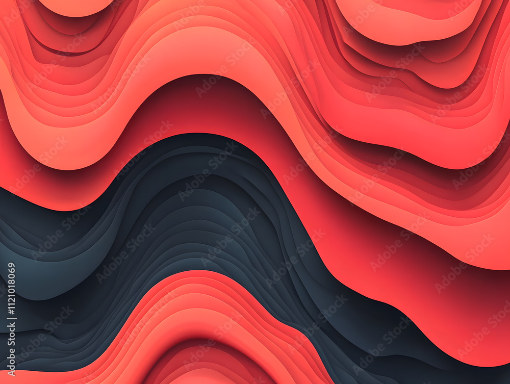 Poster dynamic abstract waves digital design vibrant textures modern workspace close-up view visual art con