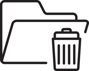 delete or remove folder icon clean storage file vector icon