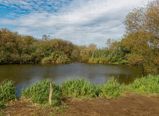 Die Hunte im Ochsenmoor am Dümmer See bei Hüde, Naturpark Dümmer, Landkreis Diepholz, Niedersachsen, Deutschland