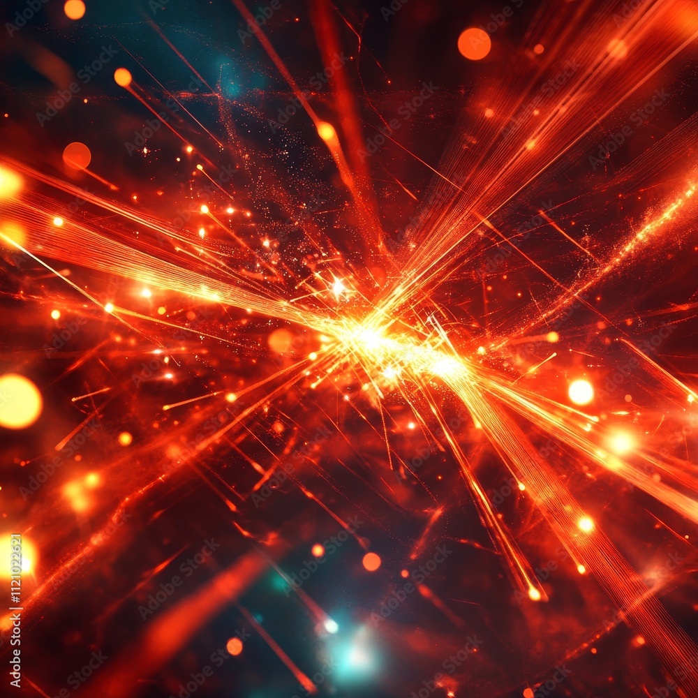 Poster vibrant collision of light and energy creating an explosion of color and movement in an abstract cos