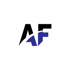 AF letter logo black and blue, modern logo concept double letters design A F