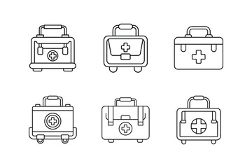 medical equipment icon line art vector illustration