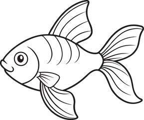 silhouette fish seabass on white background, vector illustration