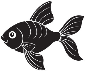 silhouette fish seabass on white background, vector illustration