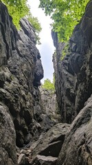 Majestic Rock Formation in a Canyon