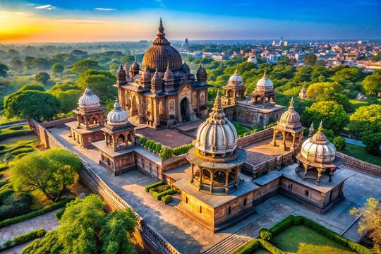 Aerial View of Indore Chhatris, Historical Tombs, Holkar Dynasty