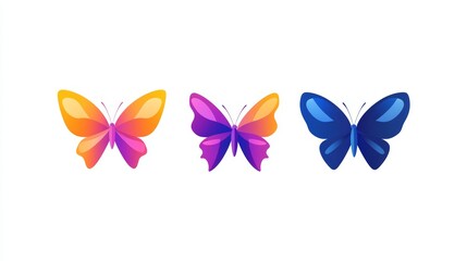 vector graphic of colorfull butterflies flying
