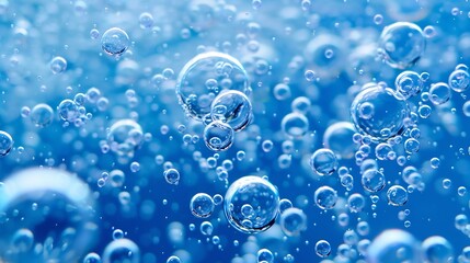 Abstract Blue Bubbles: A Symphony of Aquatic Spheres
