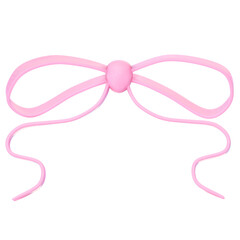 Cute 3D Glossy Pink Bow Ribbon illustration