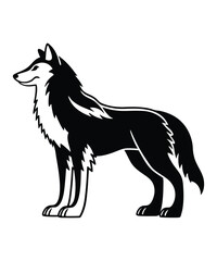 Wolf silhouette vector illustrations