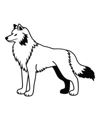 Wolf silhouette vector illustrations