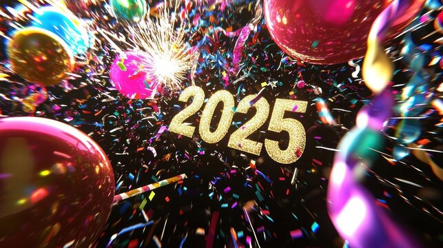 Glittering Two Thousand Twenty Five New Year Celebration