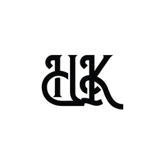 HK monogram logo design letter text name symbol monochrome logotype alphabet character simple logo