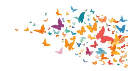 vector graphic of colorfull butterflies flying
