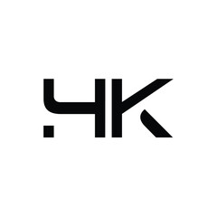 Obraz premium HK monogram logo design letter text name symbol monochrome logotype alphabet character simple logo