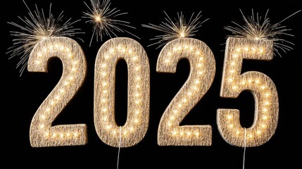 Illuminated Numbers Two Zero Two Five Celebrate New Year