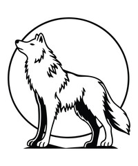 Wolf silhouette vector illustrations