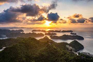 Beautiful landscape Lan Ha bay view from the Cat Ba Island.