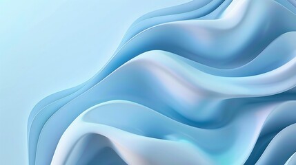 Obraz premium Abstract Blue Waves: A Serene Digital Art Piece