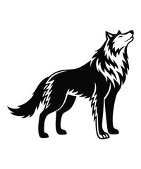 Wolf silhouette vector illustrations
