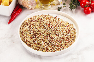 Raw dry quinoa seeds cereal