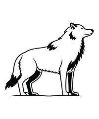 Wolf silhouette vector illustrations