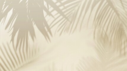 Obraz premium palm leaves shadow on white wall minimal for product presentation no leaf abstract
