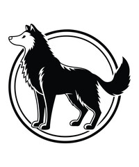 Wolf silhouette vector illustrations