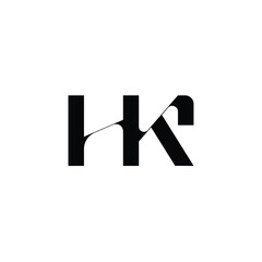 HK monogram logo design letter text name symbol monochrome logotype alphabet character simple logo