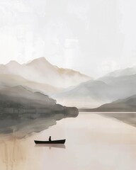 Vintage landscape art painting, wall art, design, realistic, textured painting