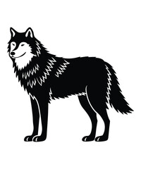 Wolf silhouette vector illustrations