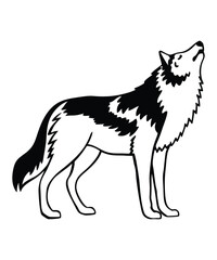 Wolf silhouette vector illustrations