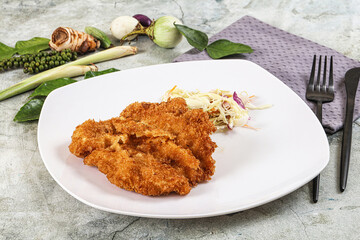 Tonkatsu fried cutlet with cabbage