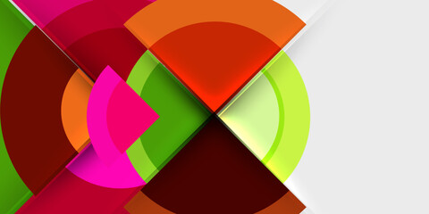 Obraz premium Circle and semi circle geometric background. Vector Illustration For Wallpaper, Banner, Background, Card, Book Illustration, landing page