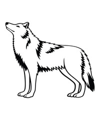 Wolf silhouette vector illustrations