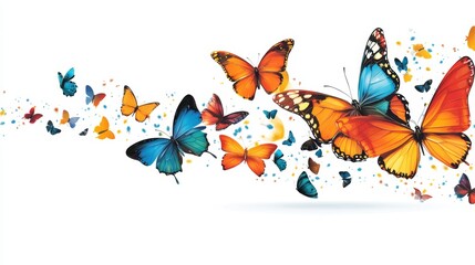 Naklejka premium vector graphic of colorfull butterflies flying
