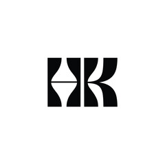 HK monogram logo design letter text name symbol monochrome logotype alphabet character simple logo