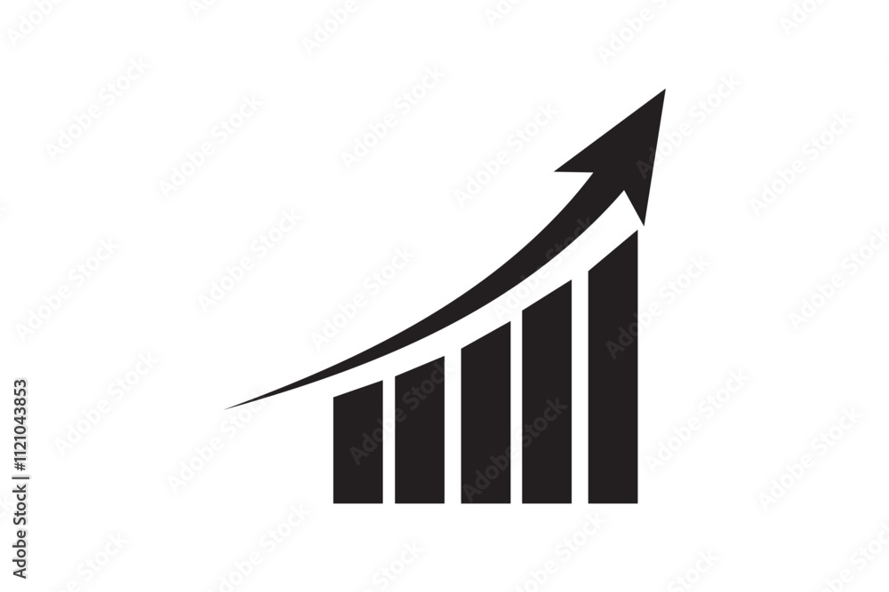 Poster graph going up and down sign with green and red arrows vector. flat design vector illustration conce