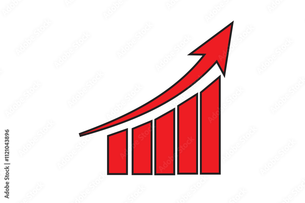 Aufkleber graph going up and down sign with green and red arrows vector. flat design vector illustration conce
