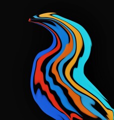 Abstract  bird inspired design with vibrant flowing colors, perfect for adding energy and creativity to any creative project.