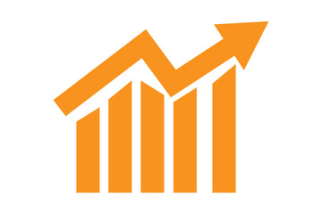 Graph going Up and Down sign with green and red arrows vector. Flat design vector illustration concept of sales bar chart symbol icon with arrow moving down and sales bar chart with arrow moving up.